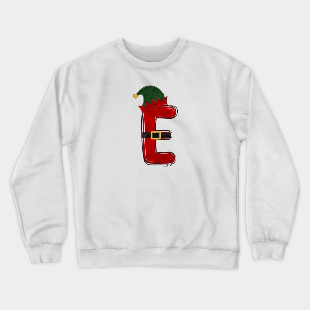 Letter E - Christmas Letter Crewneck Sweatshirt by Pop Cult Store